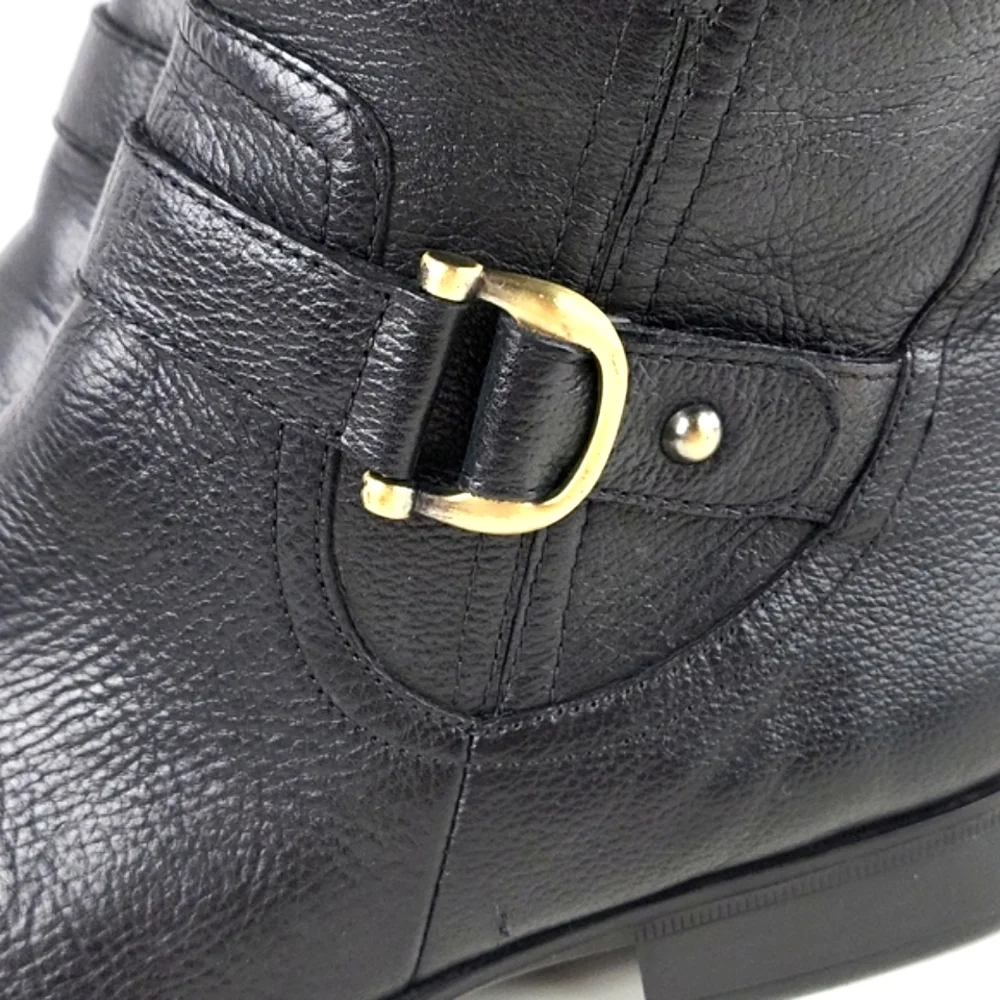 Naturalizer Black Leather Knee-High Riding Boots